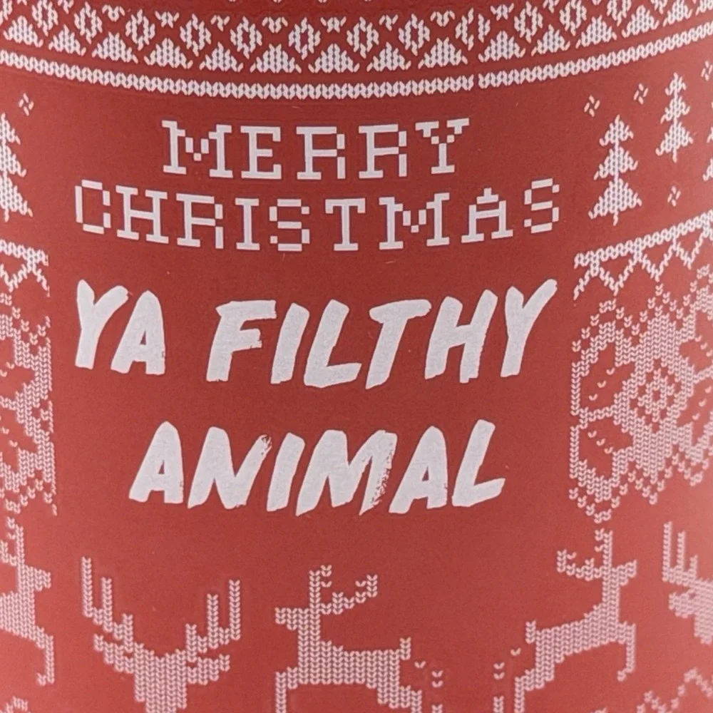 Typo Merry Christmas Ya Filthy‎ Animal Red Stoneware Mug Holiday Coffee Cup 12oz